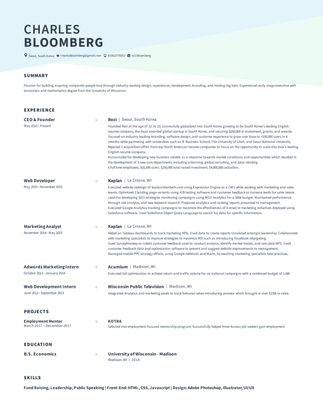 Alternative Resume Template