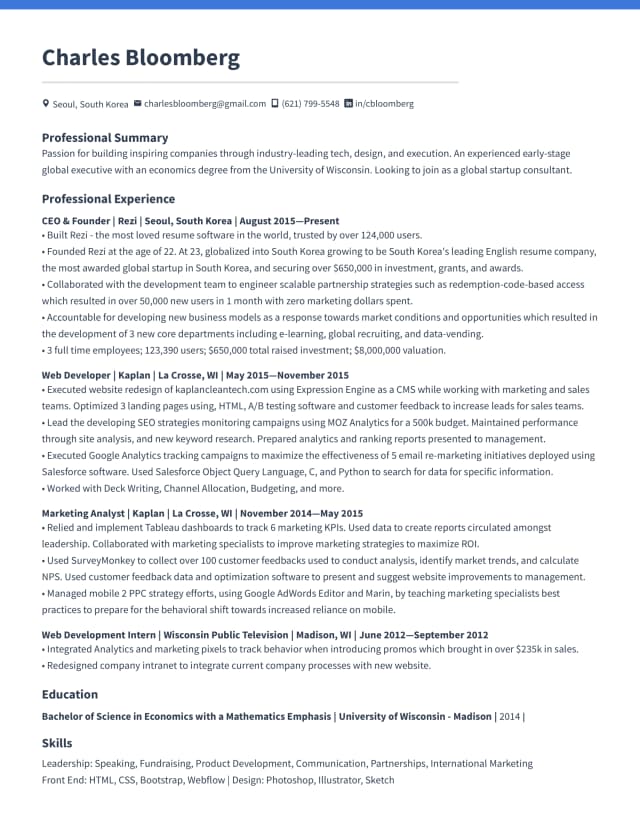 Bold Resume Template