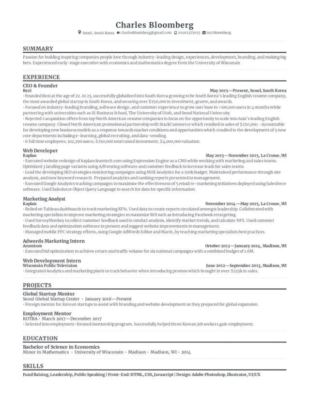 Standard Resume Template